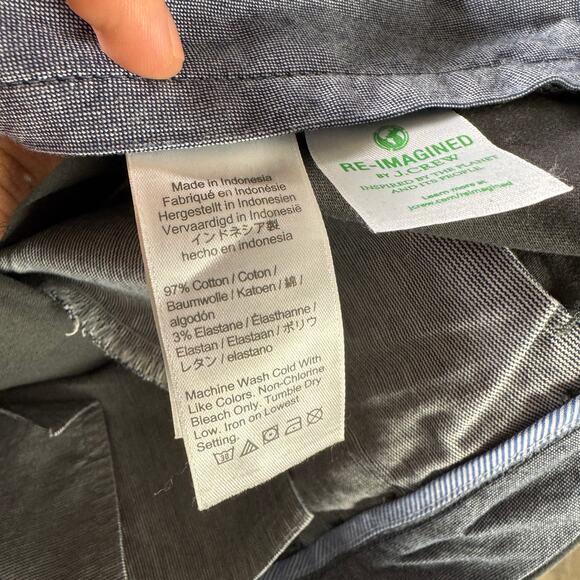 J.Crew 484 Slim Fit Stretch Chino Pants Sz 30x32 Onyx Gray Twill Tapered Zip Fly - Picture 9 of 10